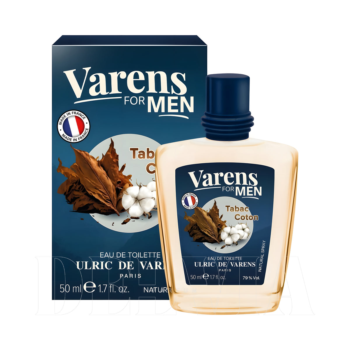Ulric De Varens Tabac Coton Edt Kokulu Mum — kutu ve şişe görseli