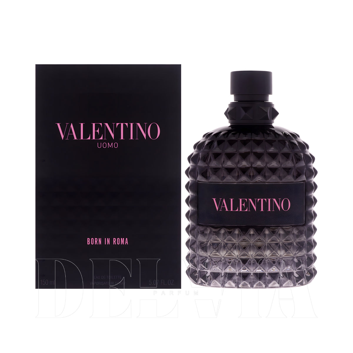 Valentino Born In Roma Uomo 2 ml dekant parfüm — kutu ve şişe görseli