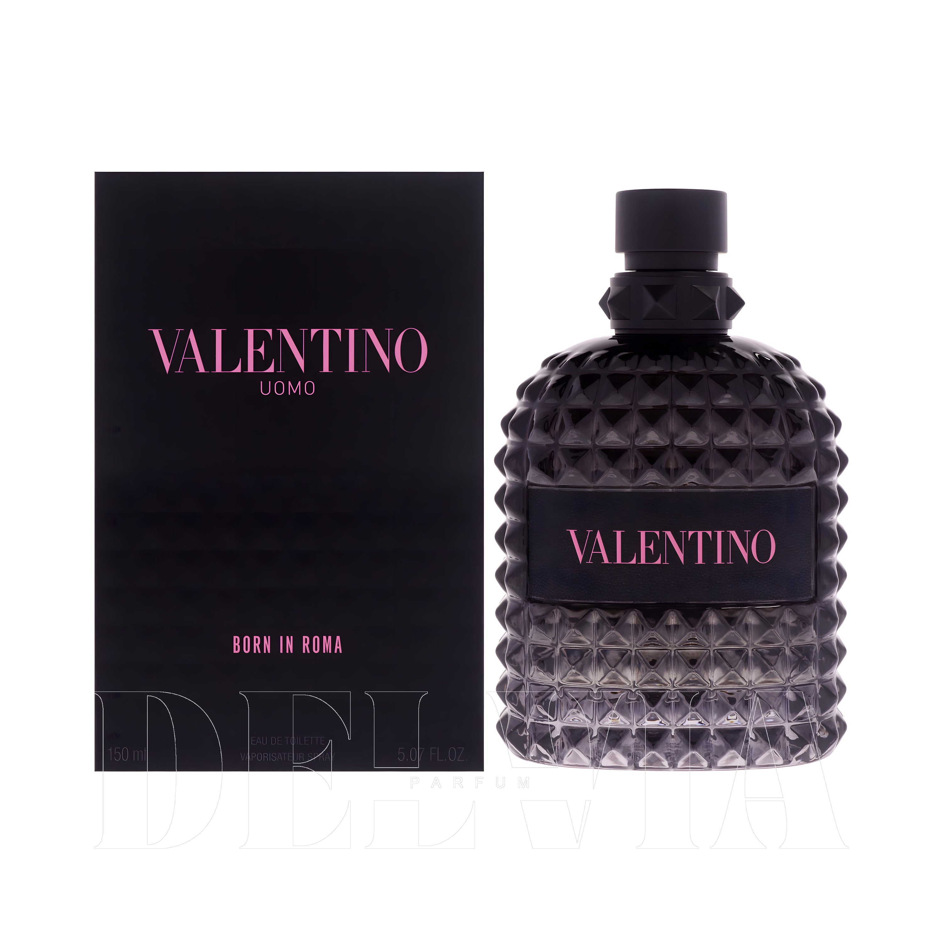 Valentino Born In Roma Uomo 2 ml dekant parfüm — kutu ve şişe görseli
