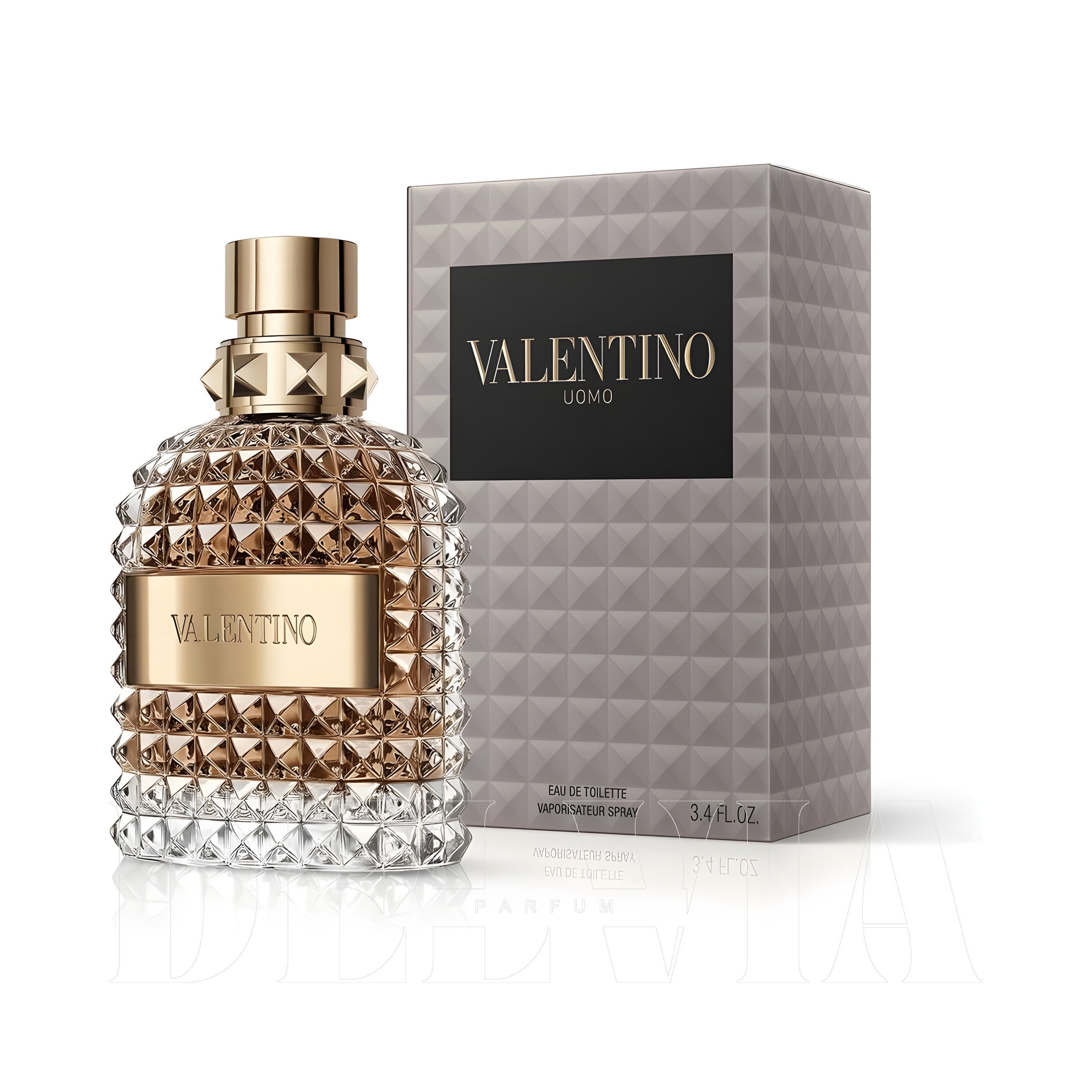 Valentino Uomo 2 ml dekant parfüm — kutu ve şişe görseli