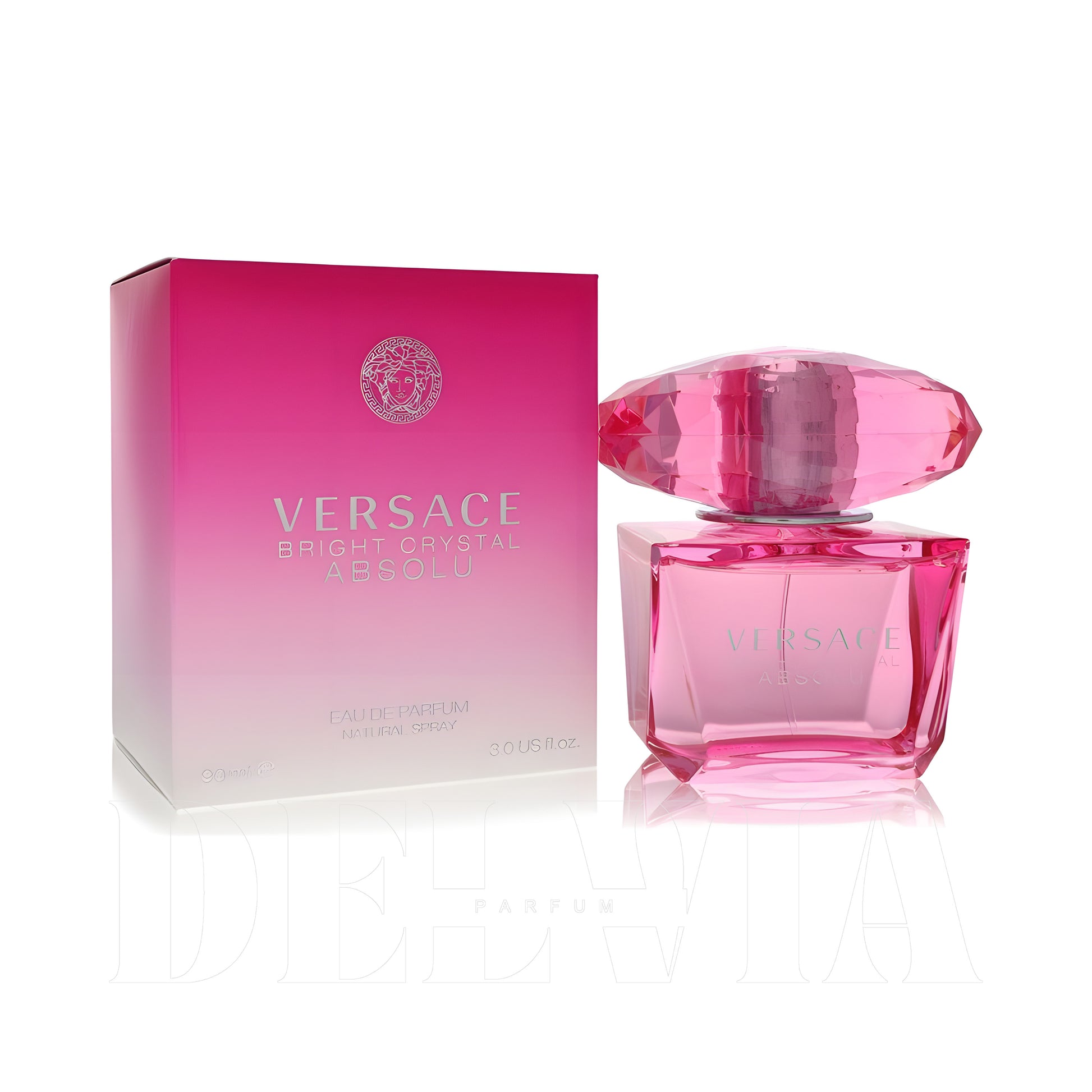 Versace Bright Crystal Absolu 15 ml dekant parfüm — kutu ve şişe görseli