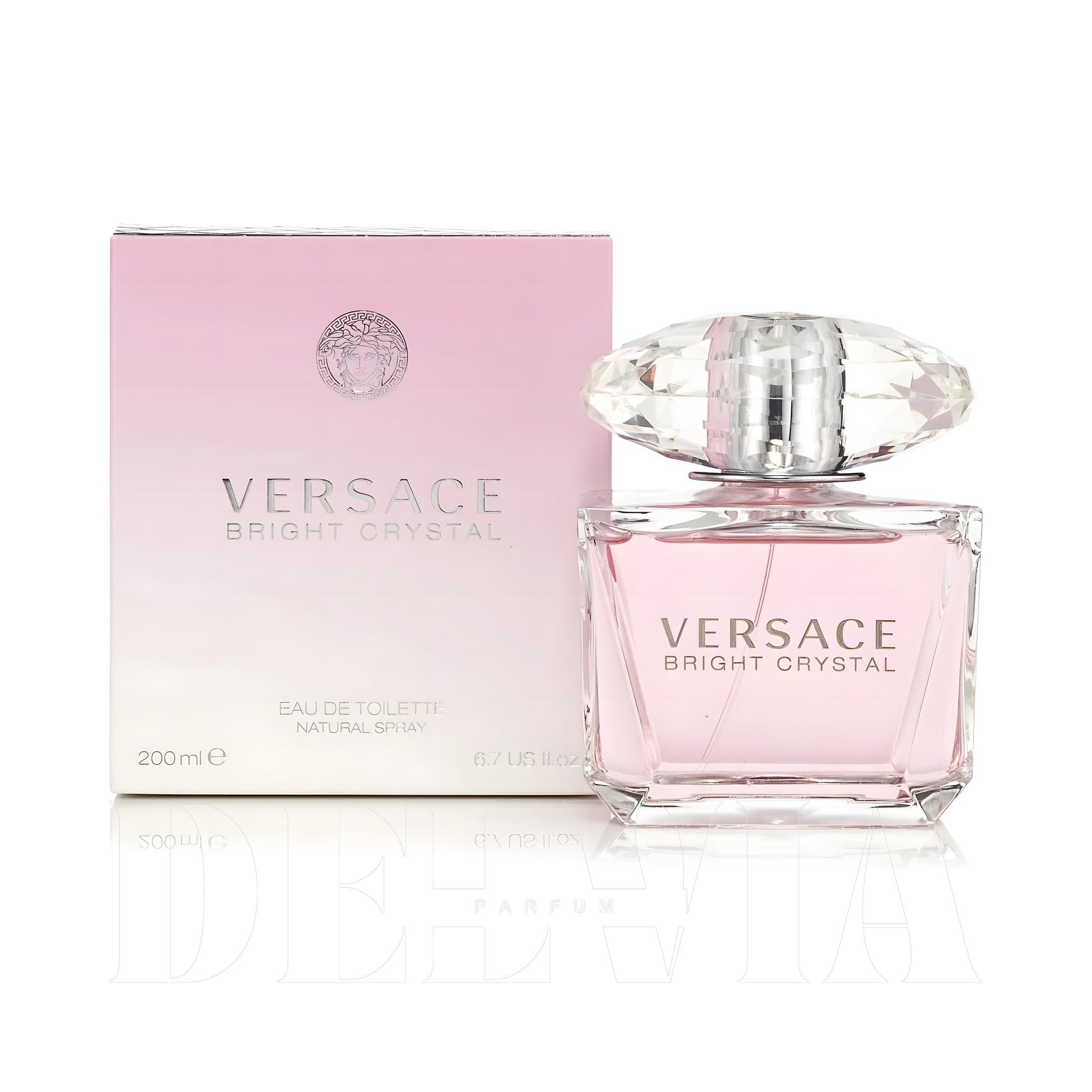 Versace Bright Crystal 3 ml dekant parfüm — kutu ve şişe görseli