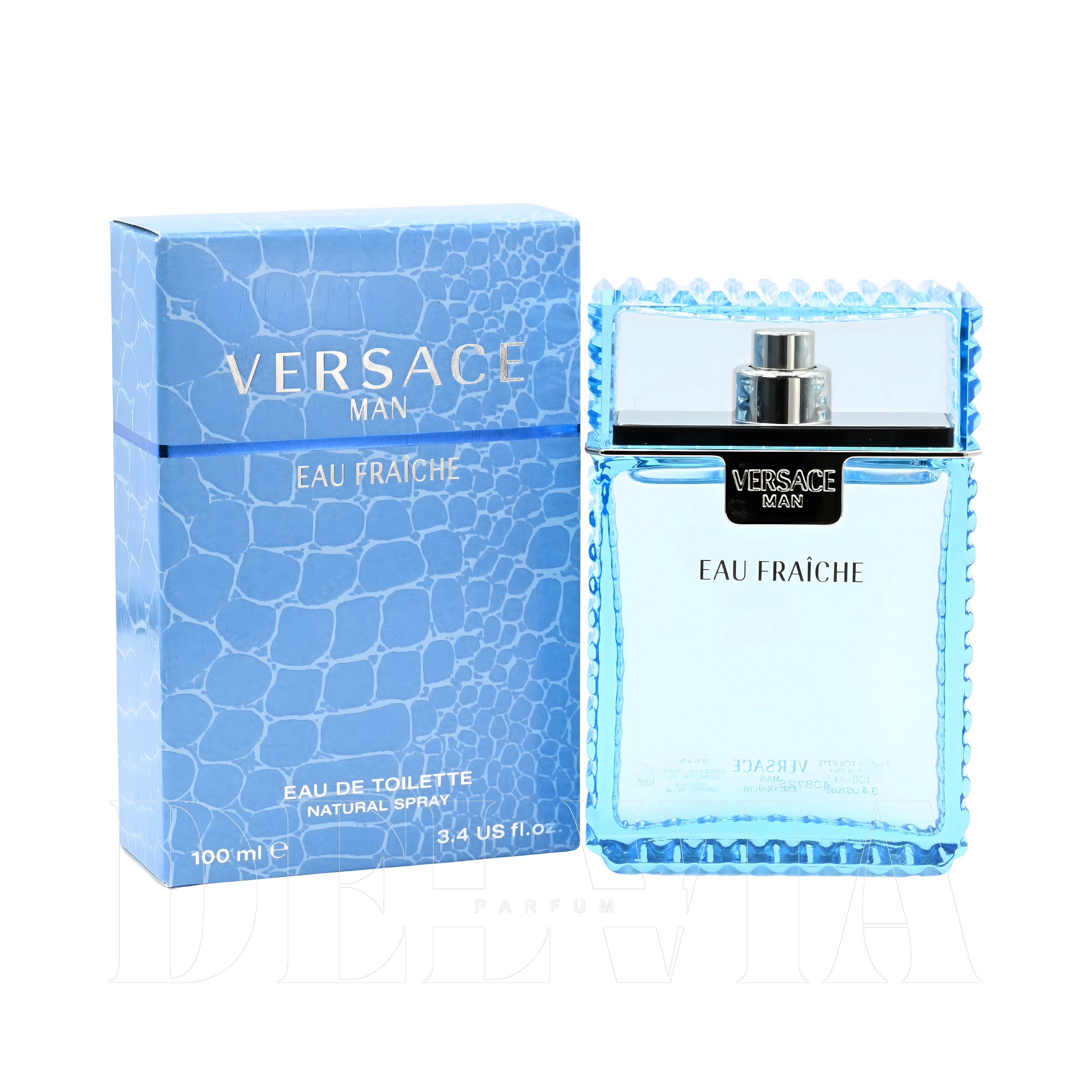 Versace Eau Fraiche 3 ml dekant parfüm — kutu ve şişe görseli