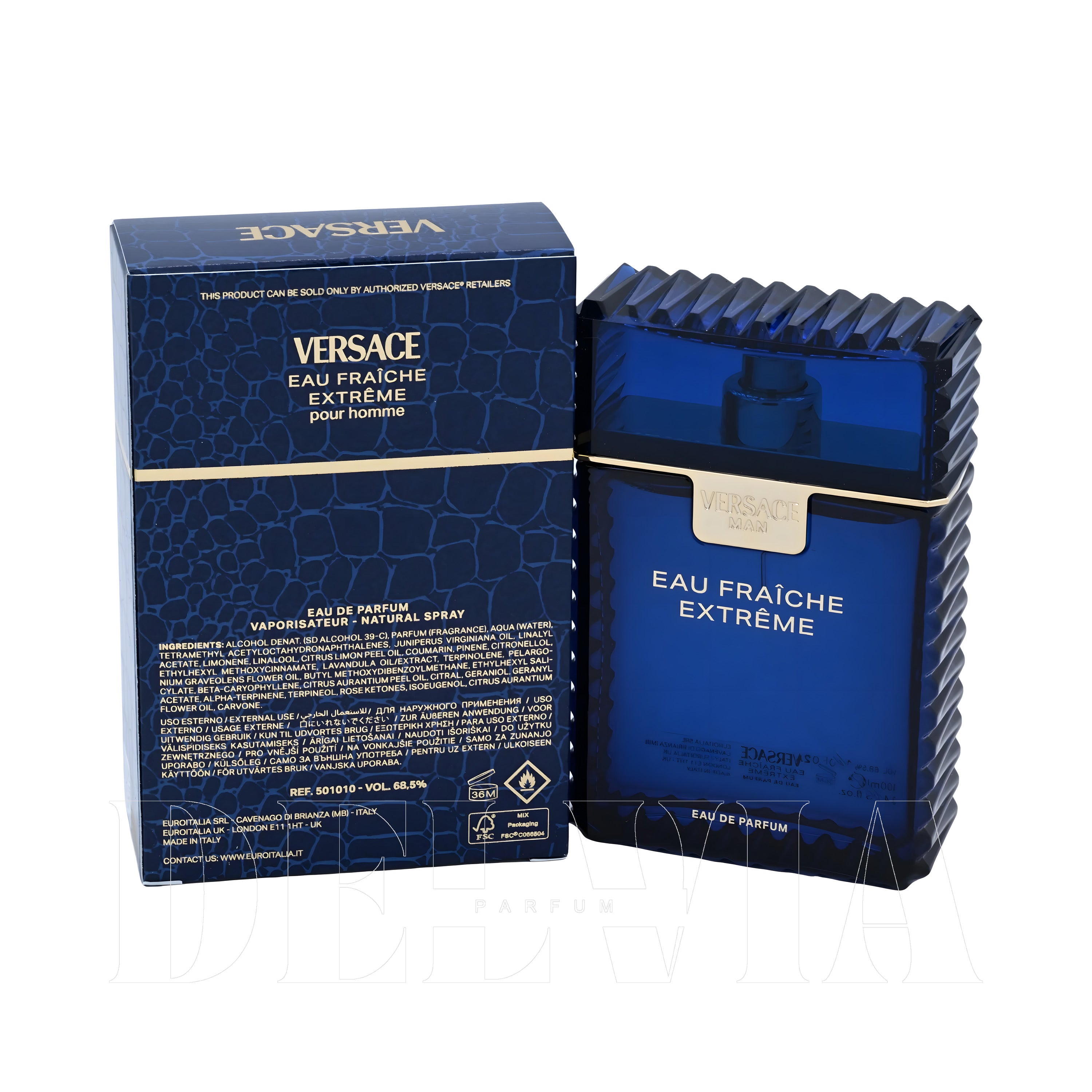 Versace Eau Fraiche Extreme Katı Parfum — kutu ve şişe görseli