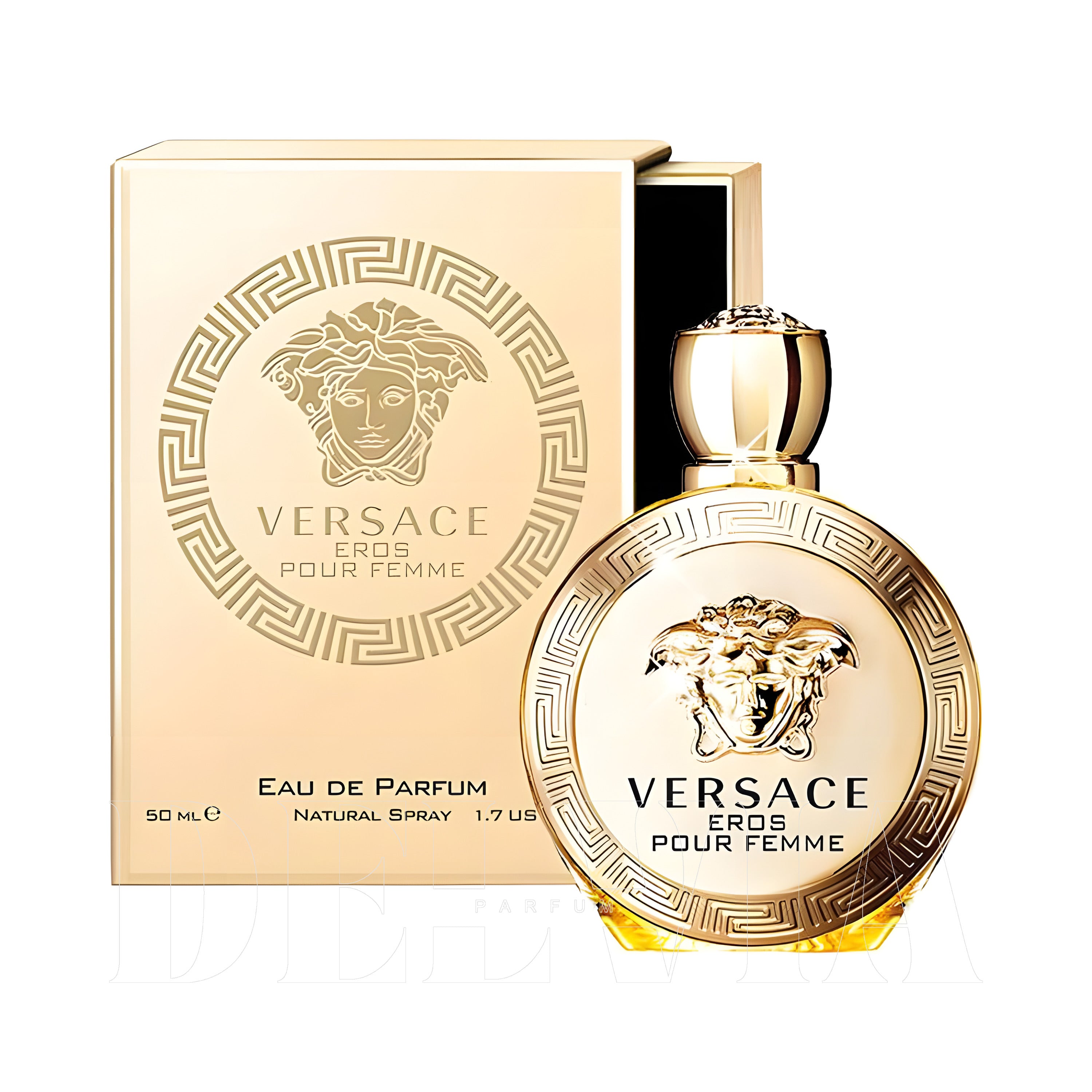 Versace Eros Femme 2 ml dekant parfüm — kutu ve şişe görseli