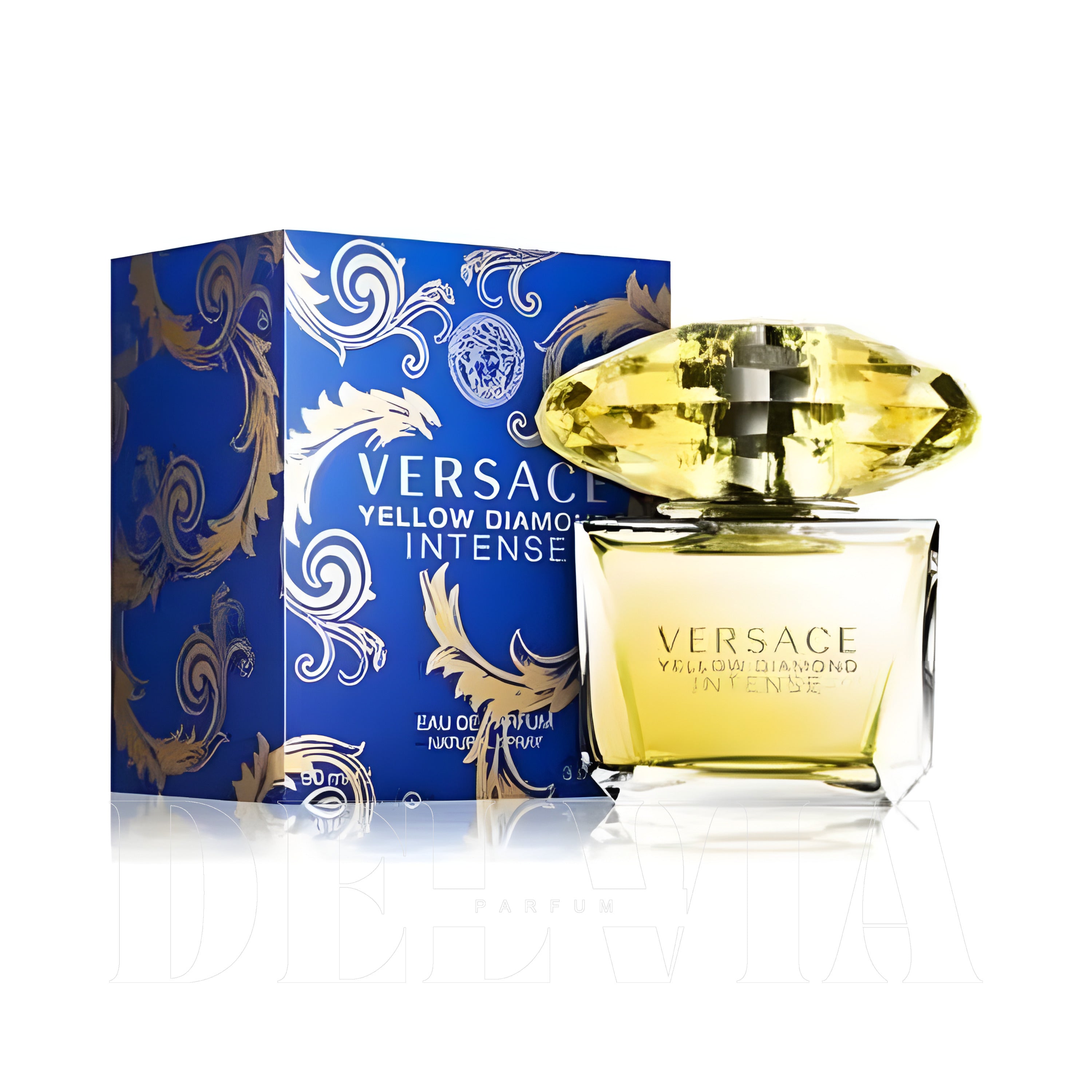 Versace Yellow Diamond Intense 3 ml dekant parfüm — kutu ve şişe görseli