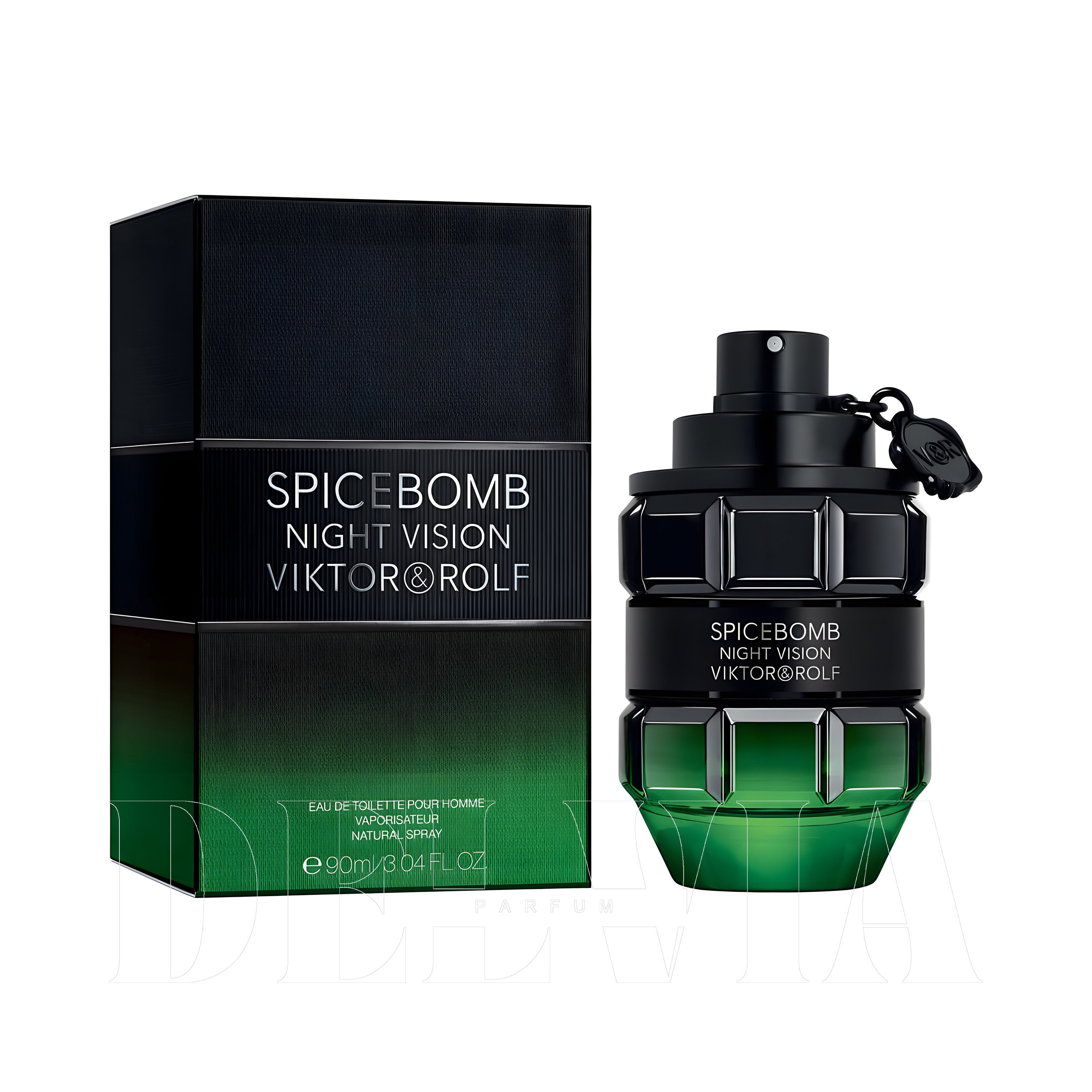 Viktor Rolf Spicebomb Nightvision 8 ml dekant parfüm — kutu ve şişe görseli