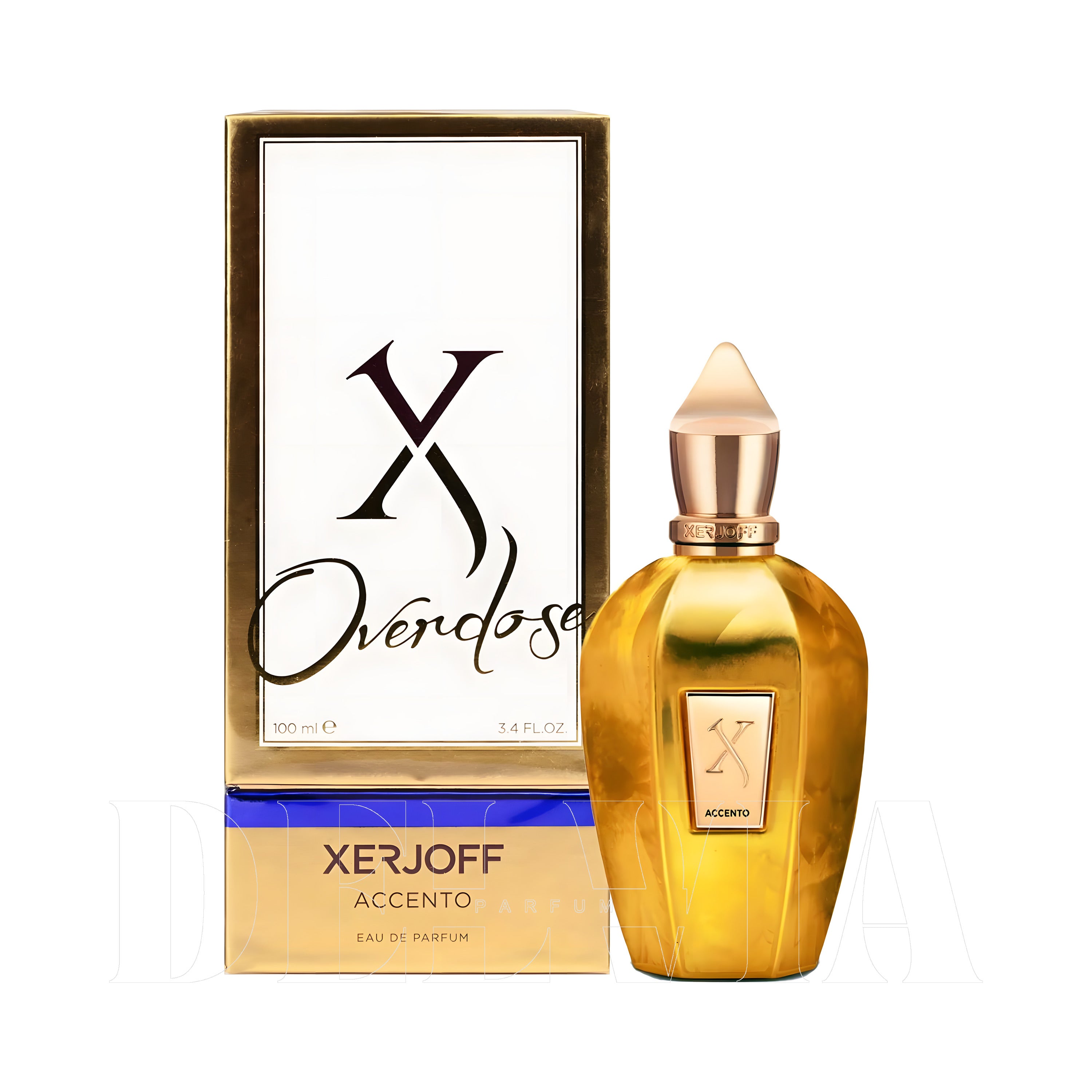 Xerjoff Accento Overdose 8 ml dekant parfüm — kutu ve şişe görseli