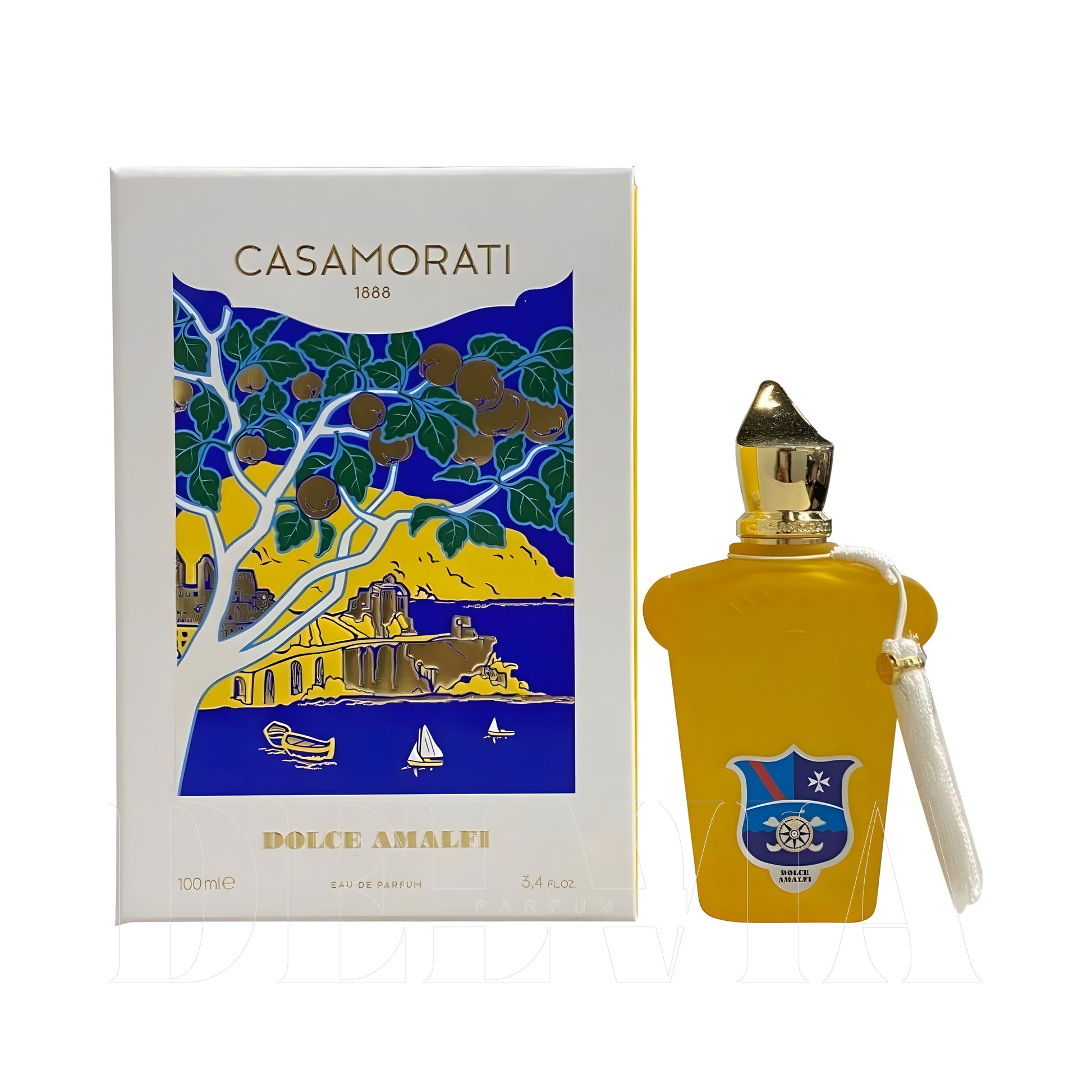 Xerjoff Casamorati Dolce Amalfi 3 ml dekant parfüm — kutu ve şişe görseli