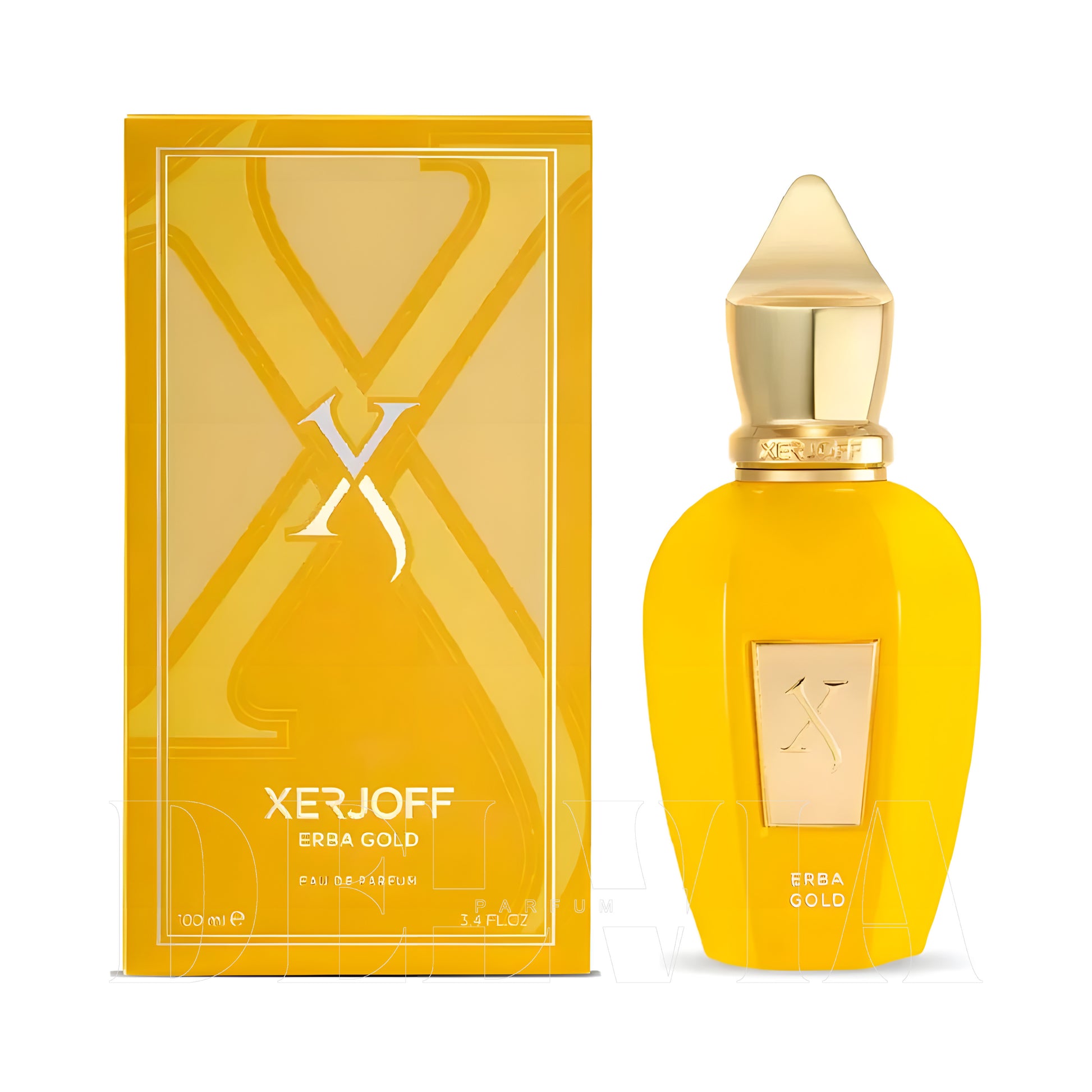 Xerjoff Erba Gold 20 ml dekant parfüm — kutu ve şişe görseli