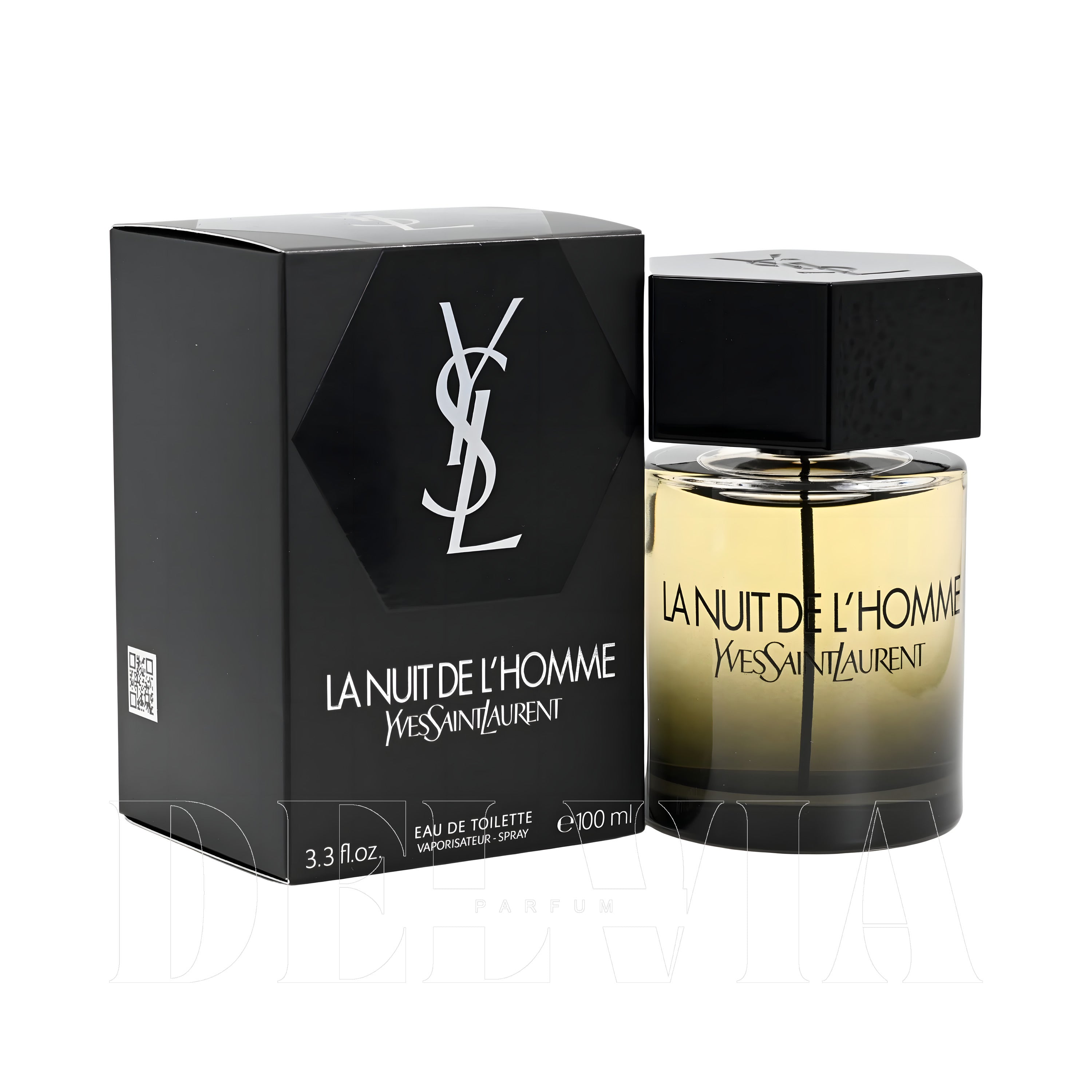 Yves Saint Laurent La Nuit De L Homme 8 ml dekant parfüm — kutu ve şişe görseli