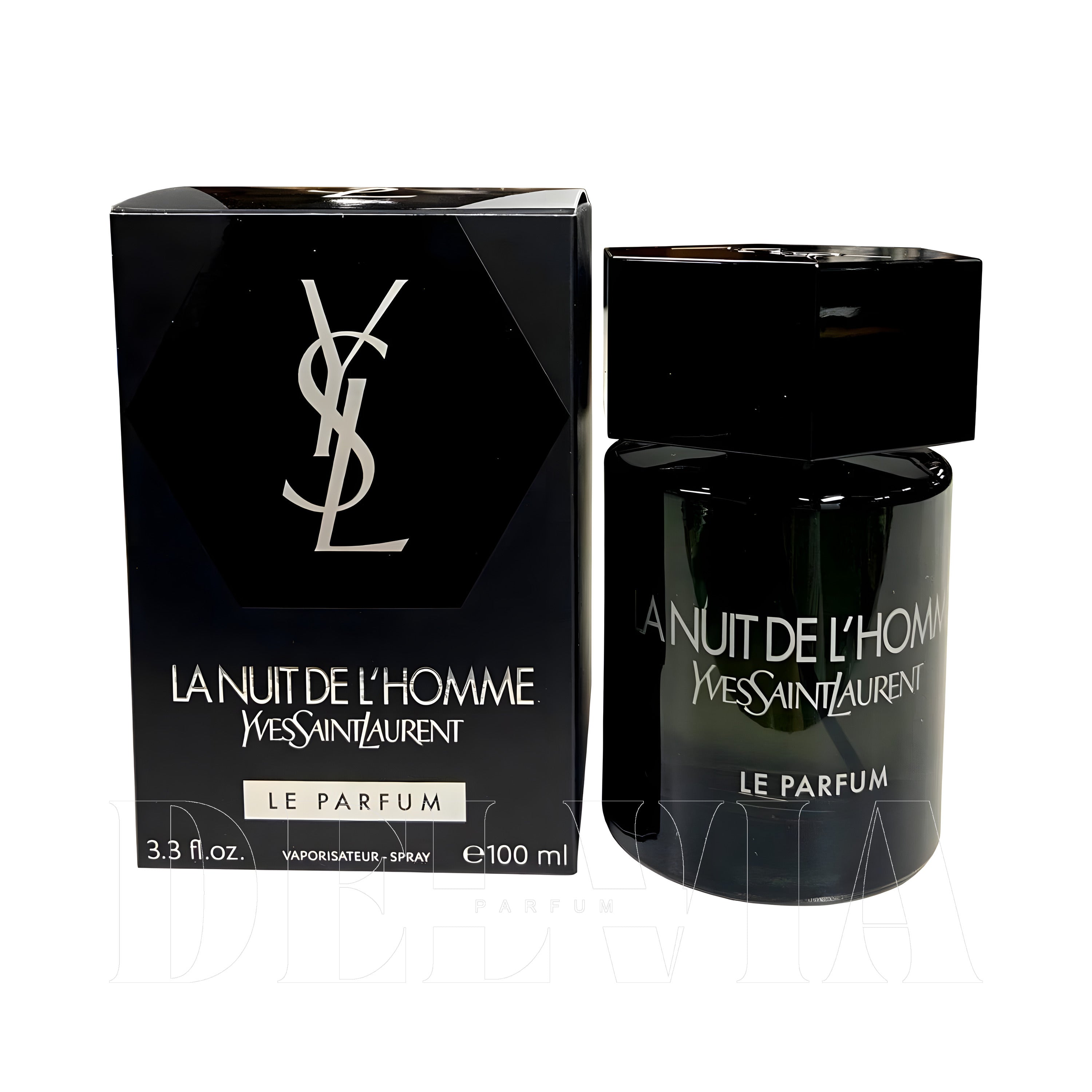 Yves Saint Laurent La Nuit De L Homme Le Parfum 2 ml dekant parfüm — kutu ve şişe görseli