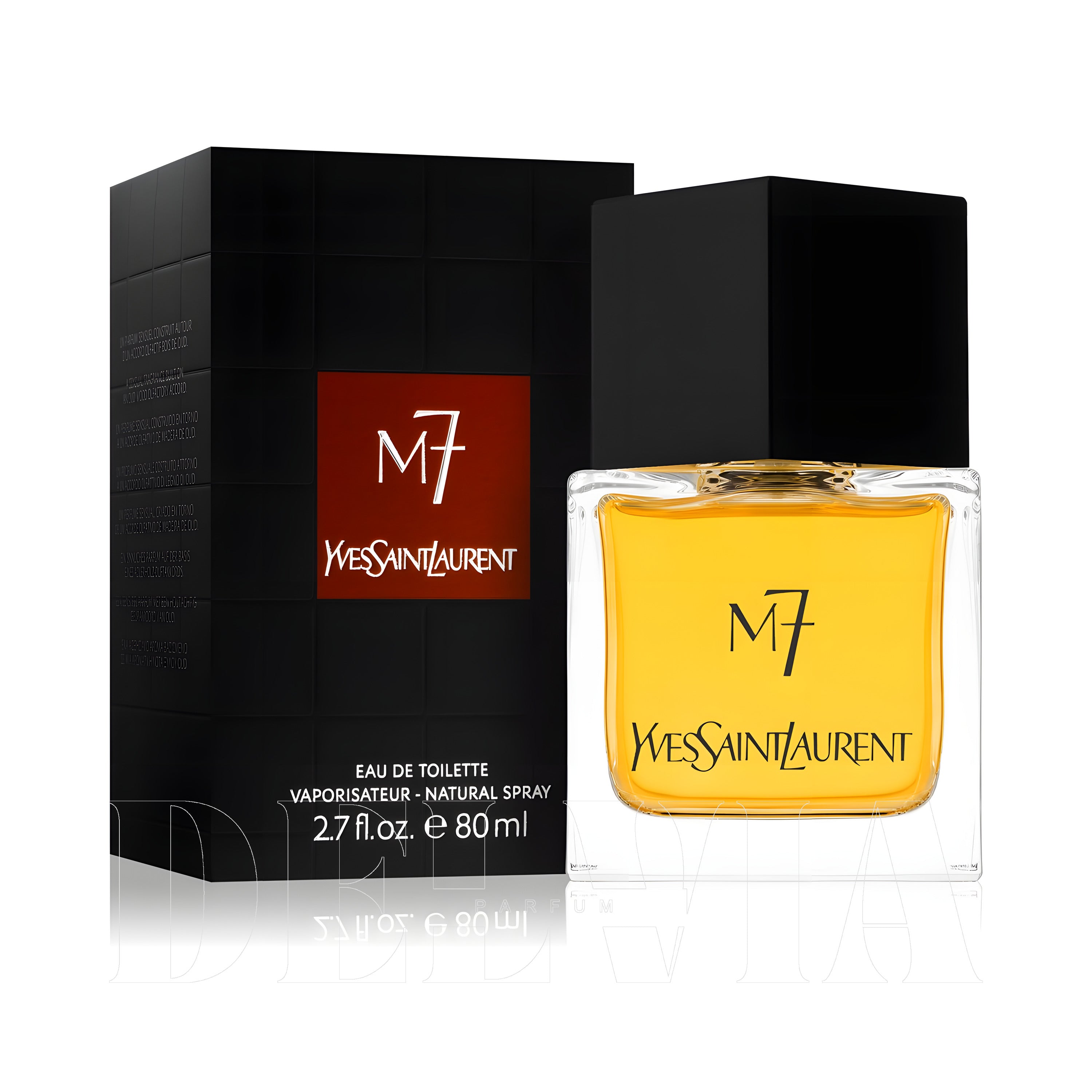 Yves Saint Laurent M7 2 ml dekant parfüm — kutu ve şişe görseli