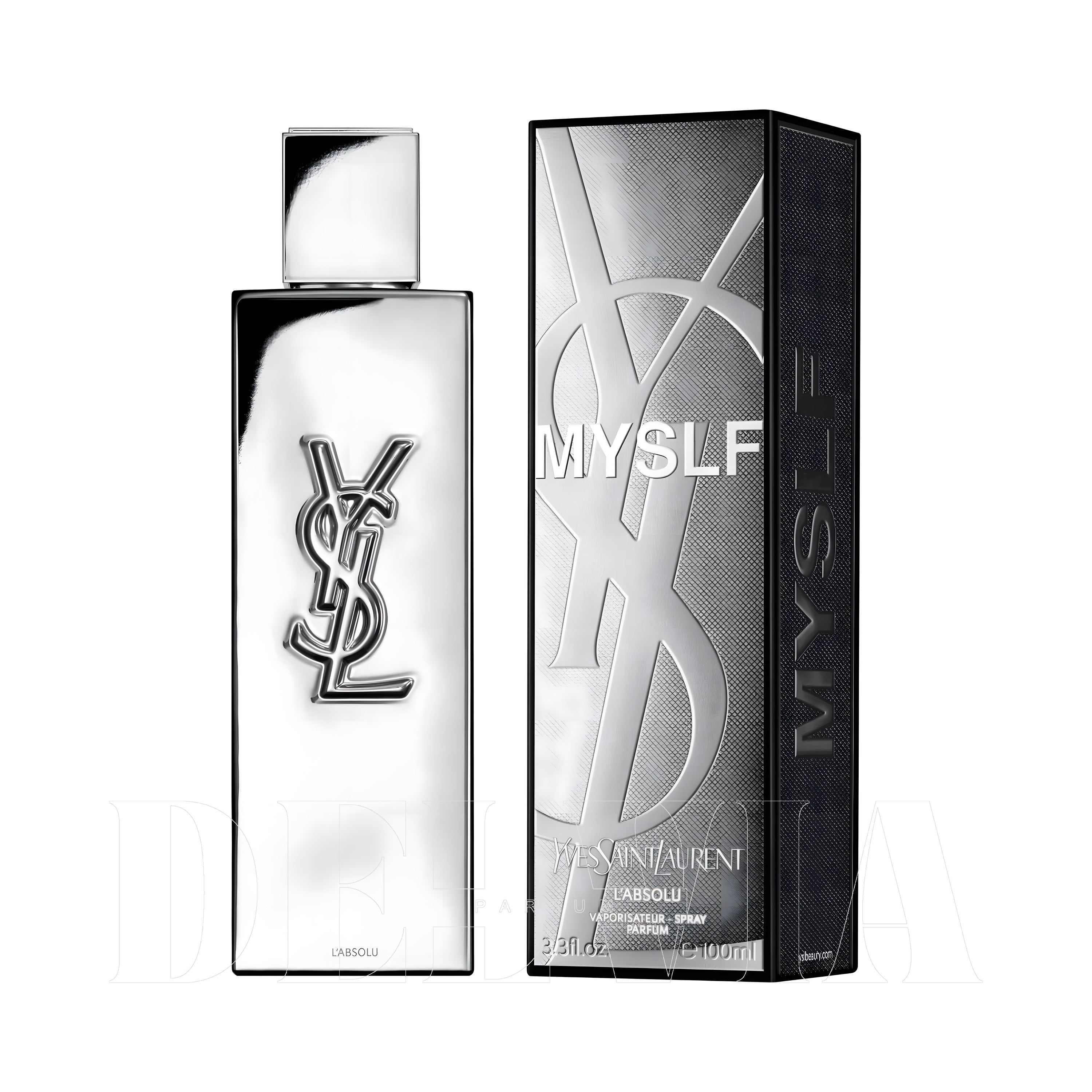 Yves Saint Laurent Myslf L Absolu 1 ml dekant parfüm — kutu ve şişe görseli