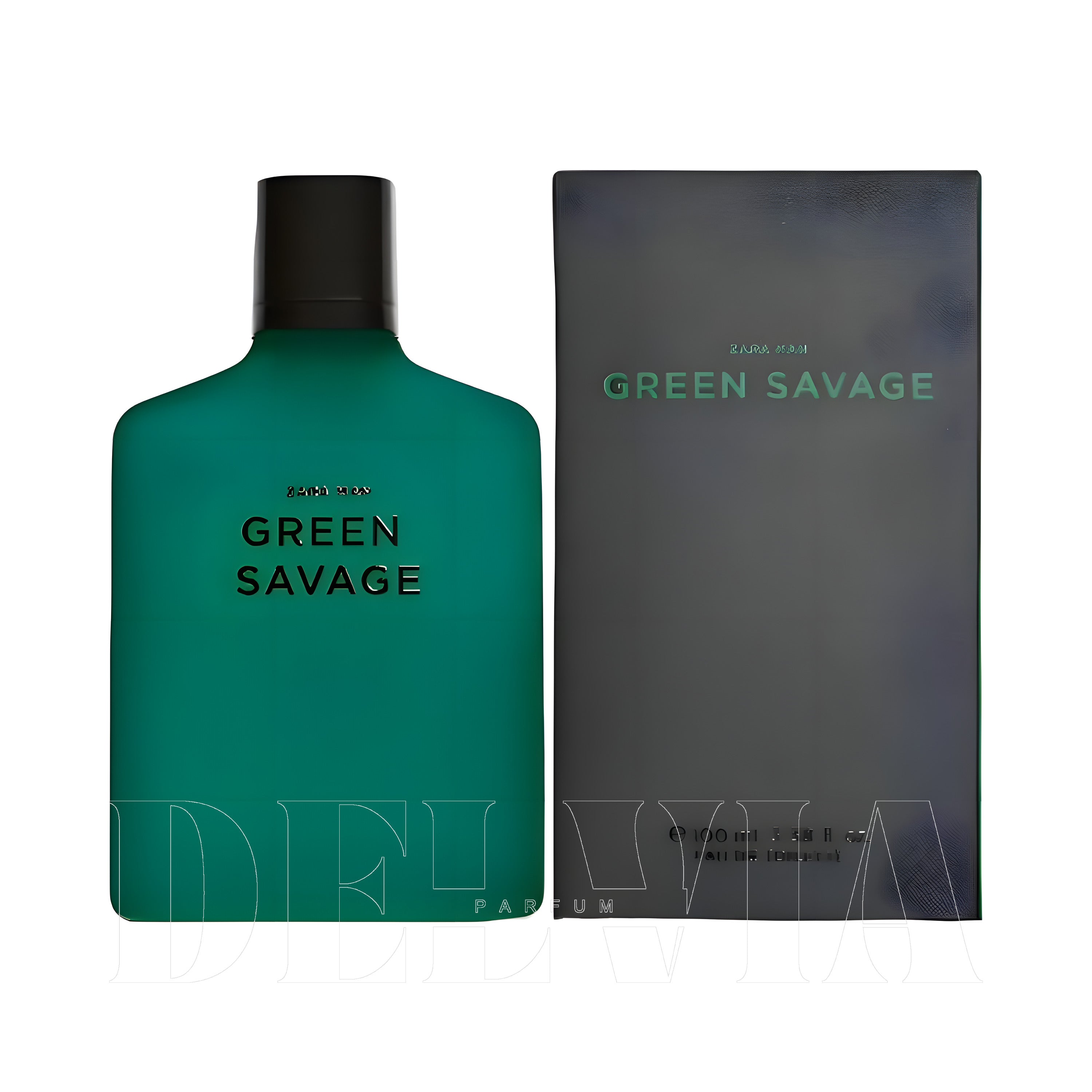 Zara Green Savage 3 ml dekant parfüm — kutu ve şişe görseli