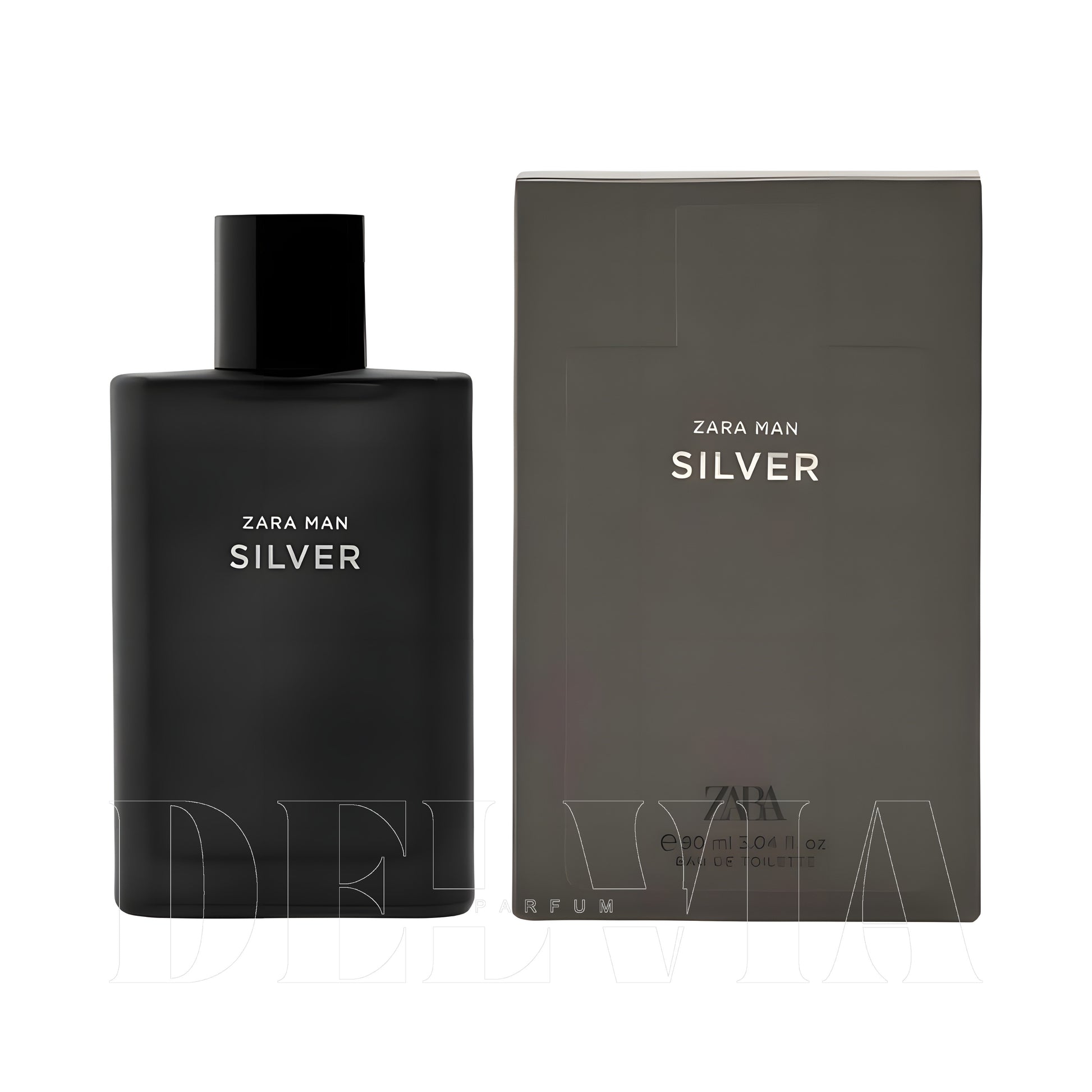 Zara Man Silver 1 ml dekant parfüm — kutu ve şişe görseli