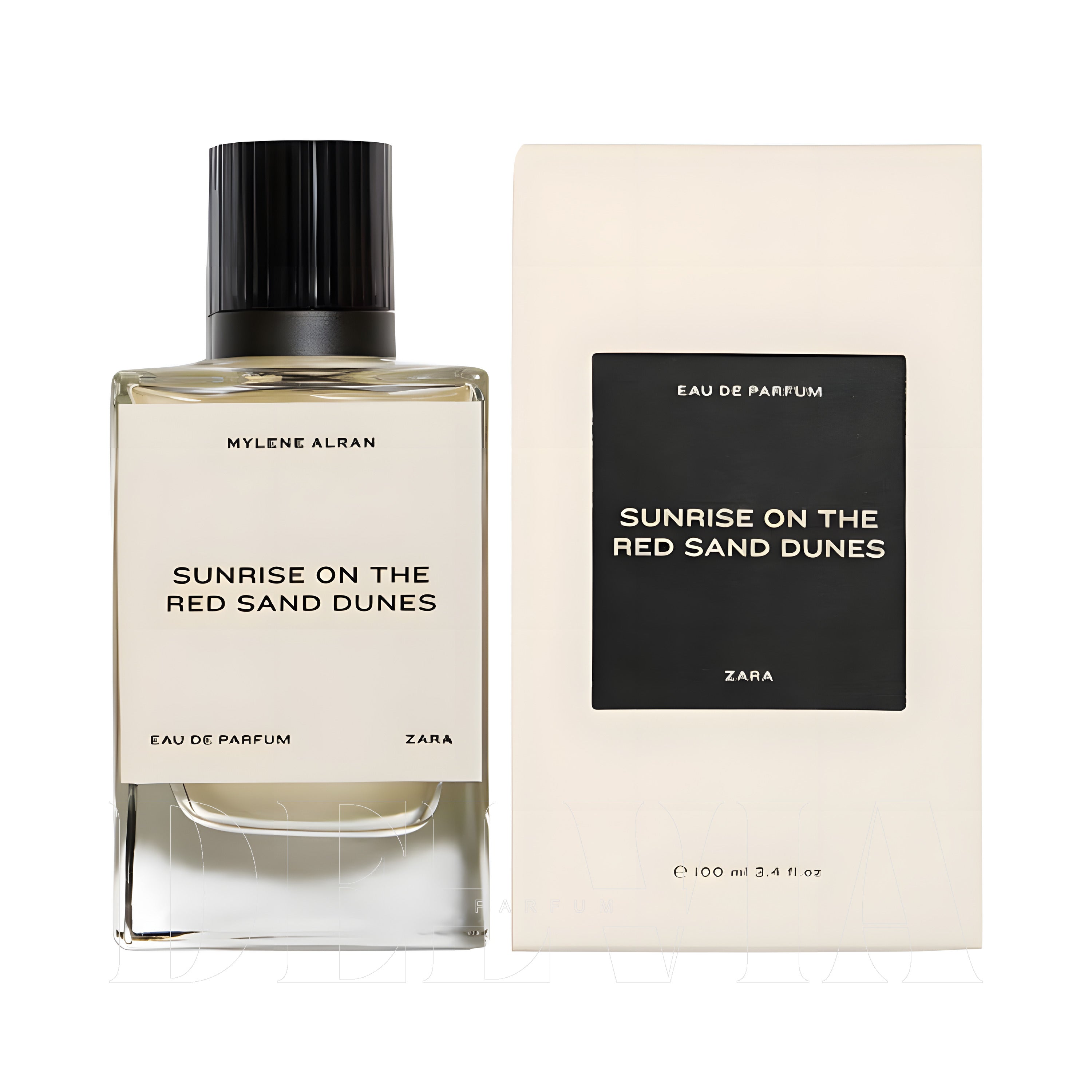 Zara Sunrise On The Red Sand Dunes Eau De Parfum 2 ml dekant parfüm — kutu ve şişe görseli