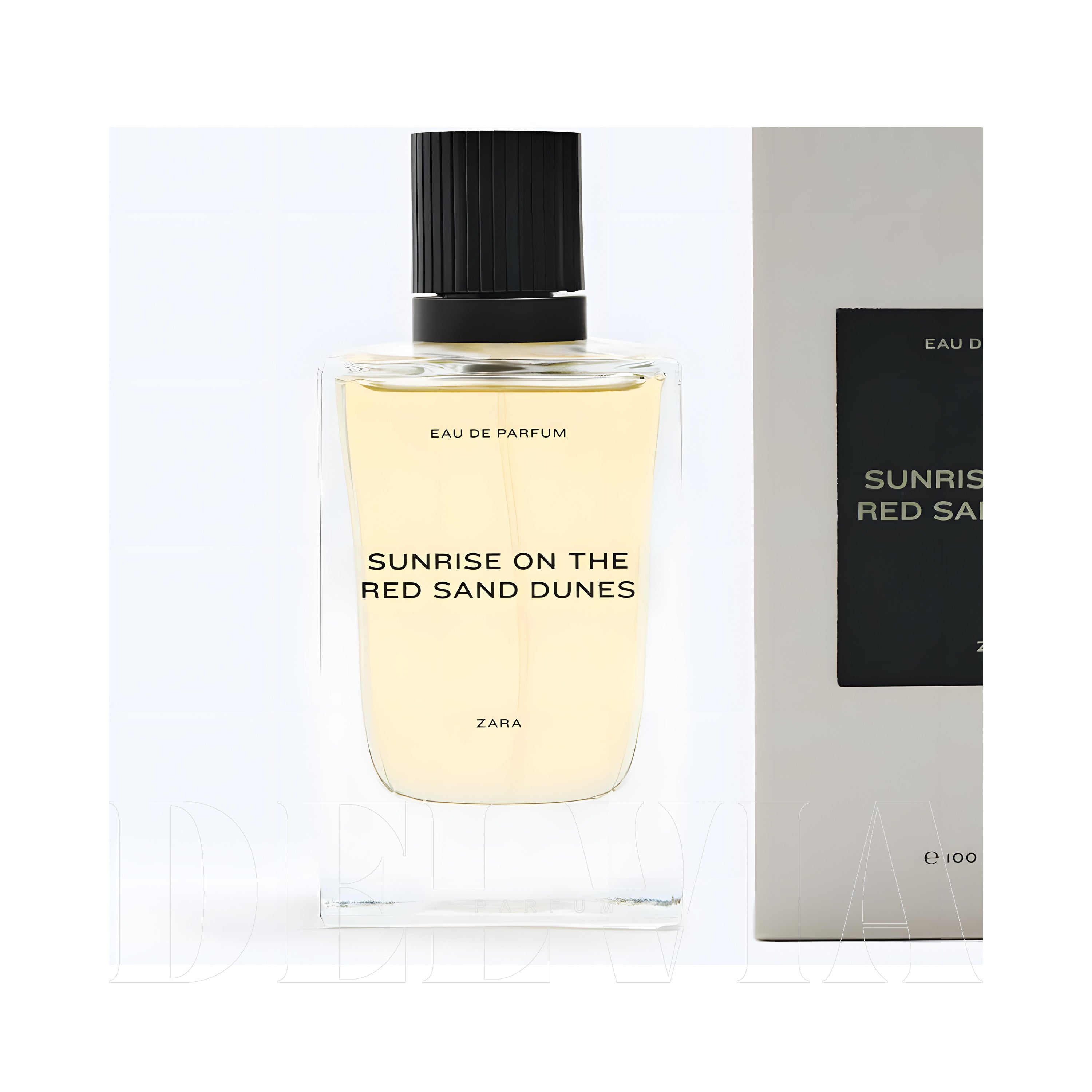 Zara Sunrise On The Red Sand Dunes Intense 2 ml dekant parfüm — kutu ve şişe görseli
